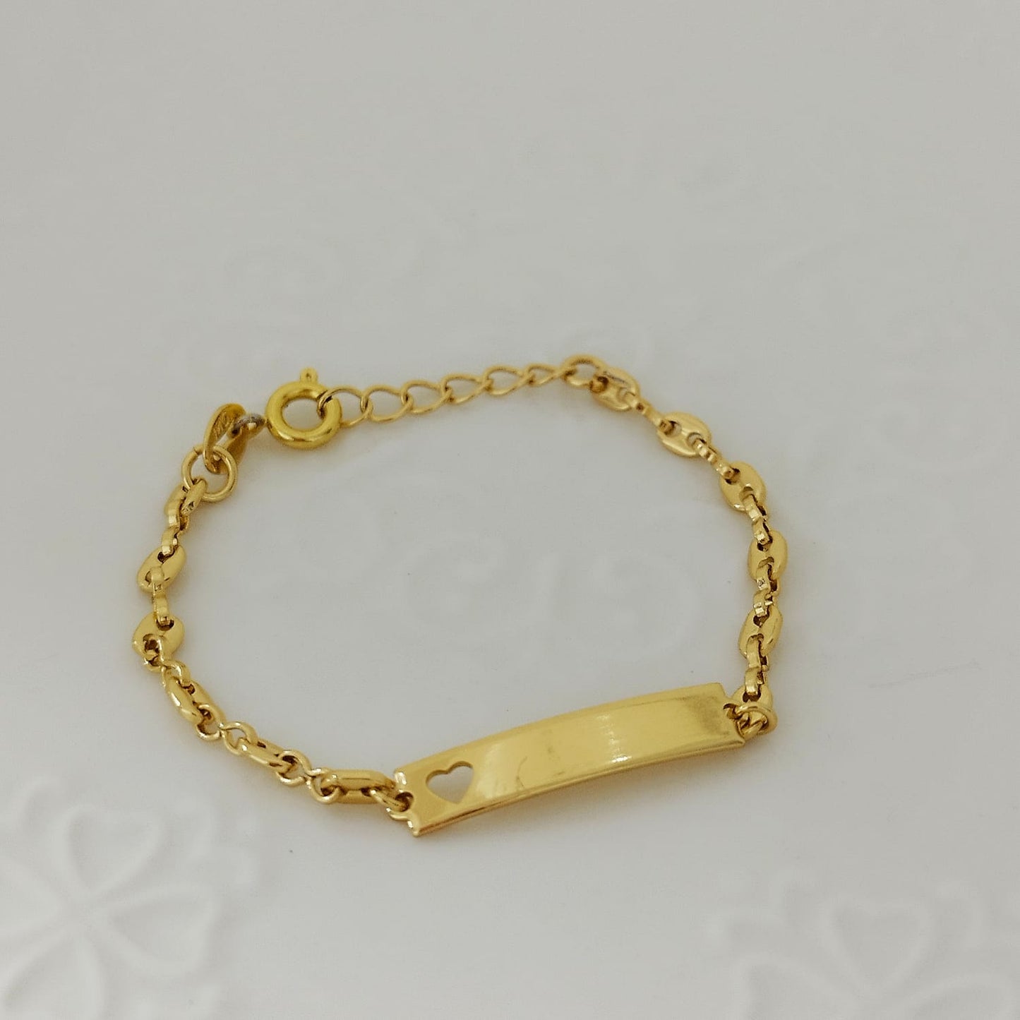 Pulsera Bebe Con Placa Tejido GC 15cm Incluye La Marcada ID: 150