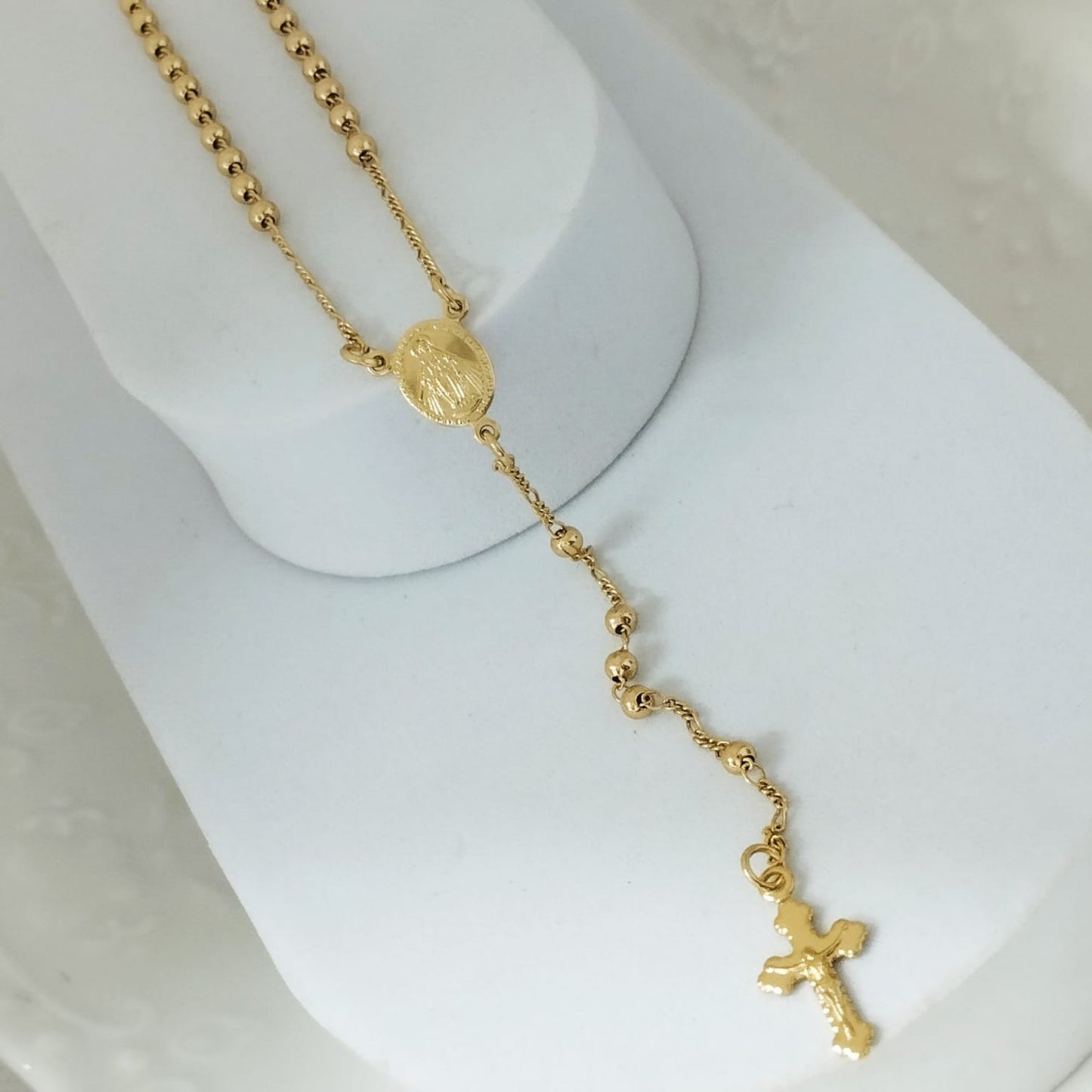 Rosario O Camándula 65cm Milagrosa y Cristo Amarillo Balin 3mm ID: 152