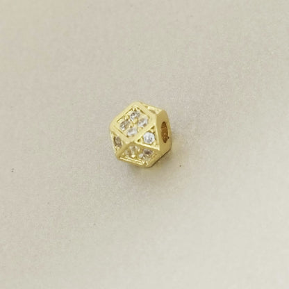 Herraje Bola De Fuego Rombo Con Circones blancos, 6mm