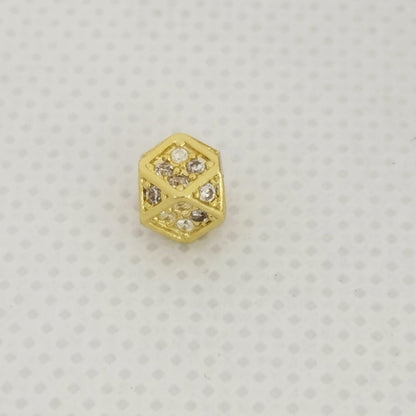 Herraje Bola De Fuego Rombo Con Circones blancos, 6mm