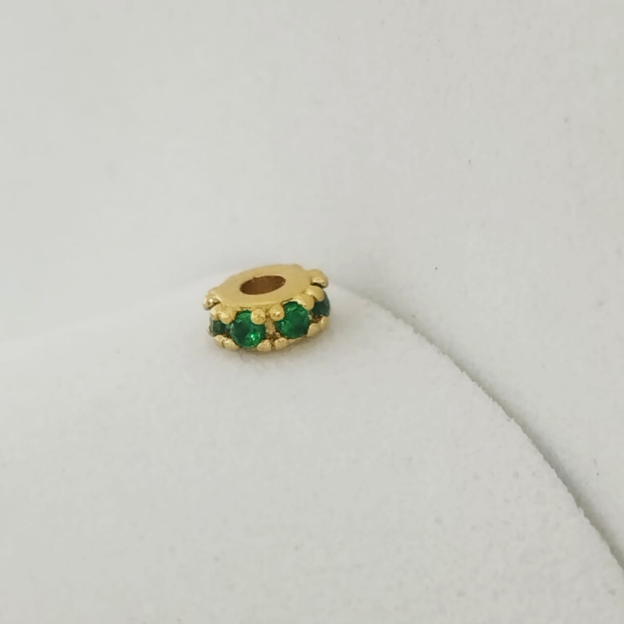 Herraje (separadores ) Rondel Circon verde x3 4mm