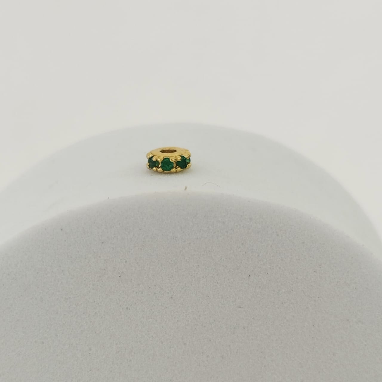 Herraje (separadores ) Rondel Circon verde x3 4mm