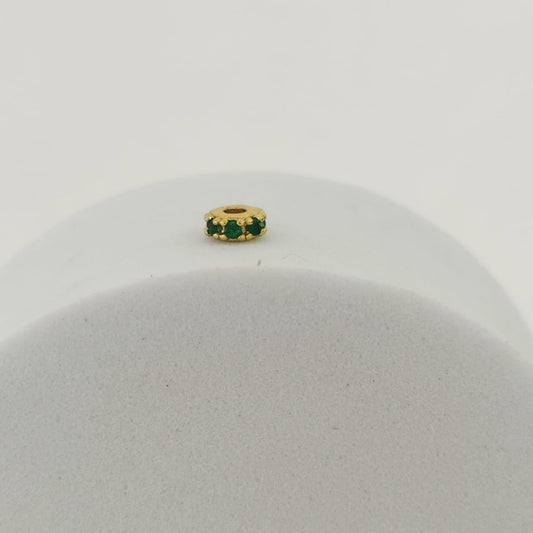 Herraje (separadores ) Rondel Circon verde x3 4mm