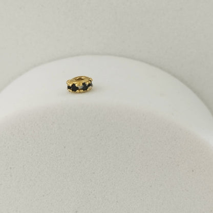 Herraje (separadores ) Rondel Circon Negro x3 4mm