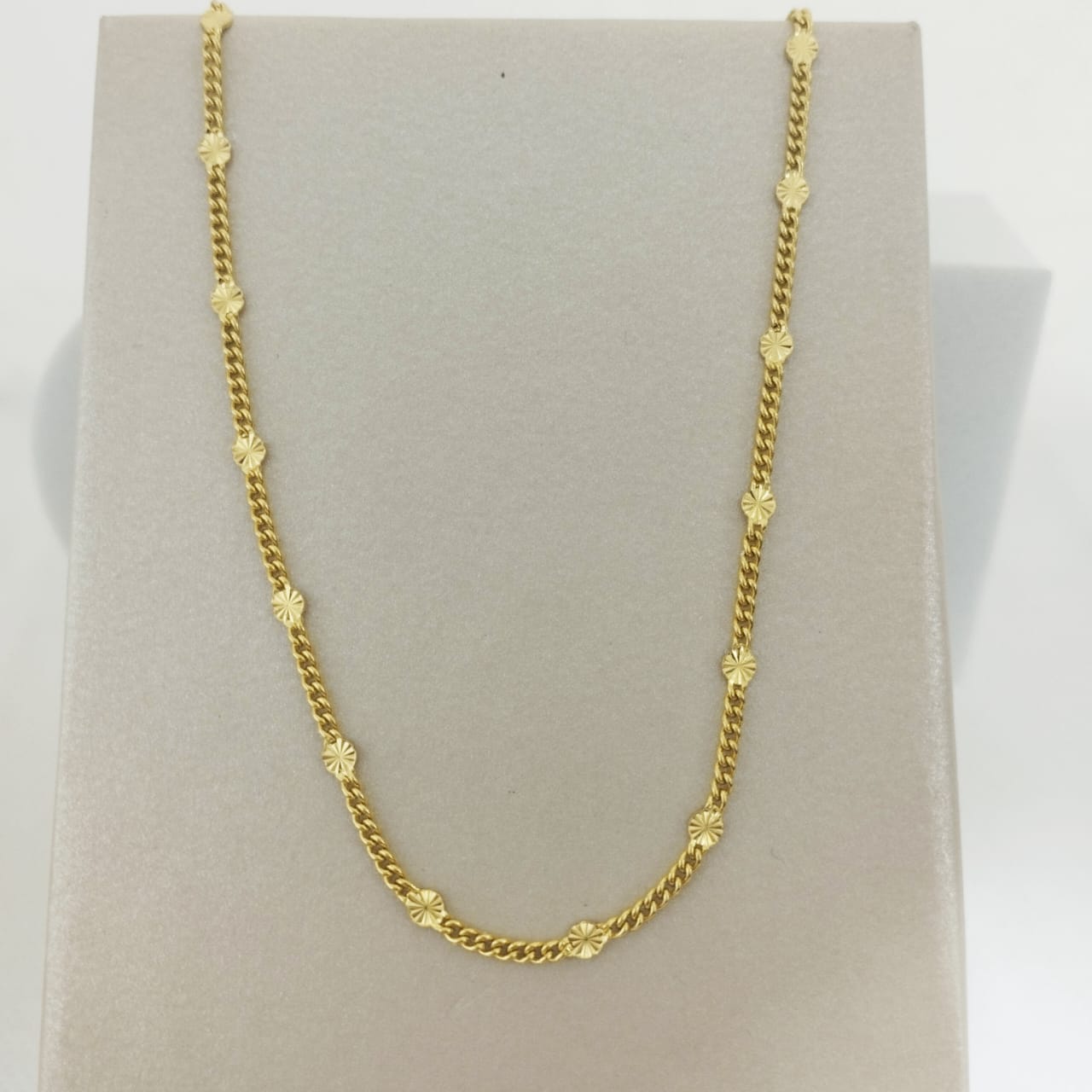 Cadena Cubana Diamantada 45cm Sol