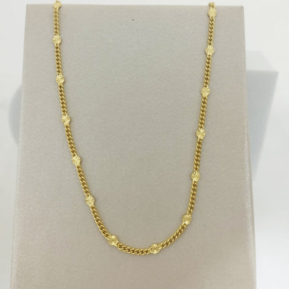 Cadena Cubana Diamantada 45cm Sol