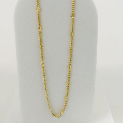 Cadena Cubana Diamantada 45cm Sol