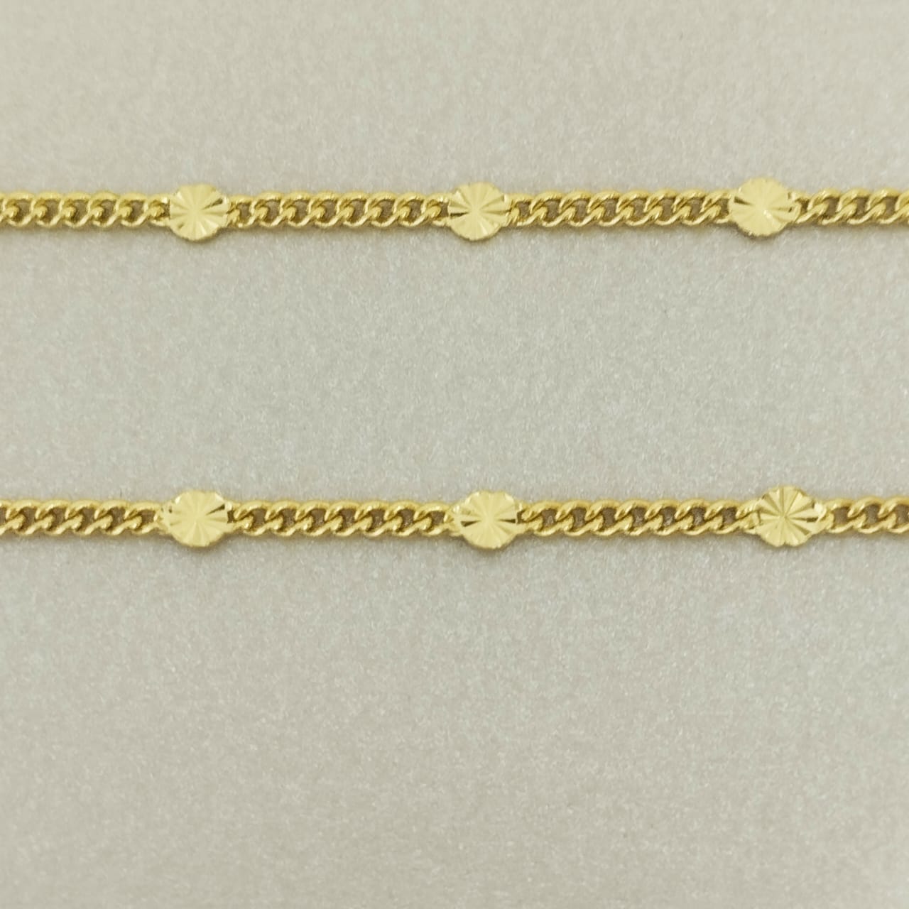 Cadena Cubana Diamantada 45cm Sol