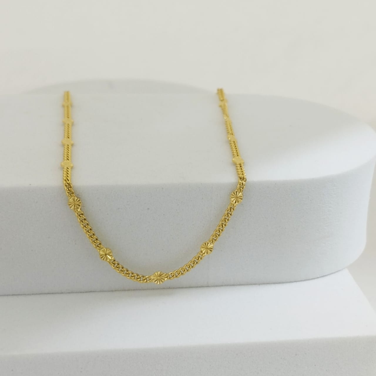 Cadena Cubana Diamantada 45cm Sol