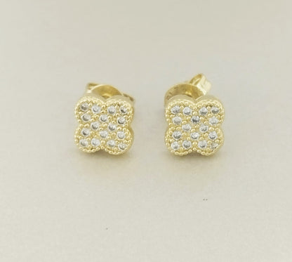 Topos Trebol Luck Circon Blanco 7mm