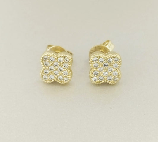 Topos Trebol Luck Circon Blanco 7mm