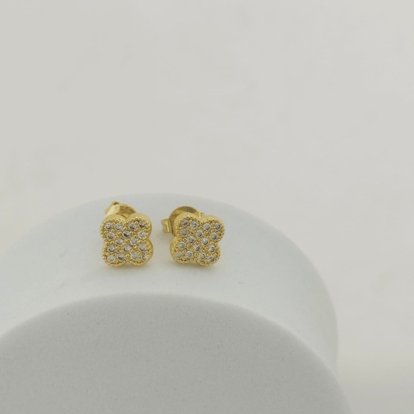 Topos Trebol Luck Circon Blanco 7mm