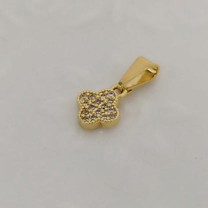 Dije Trevol Con Circon blanco1cm