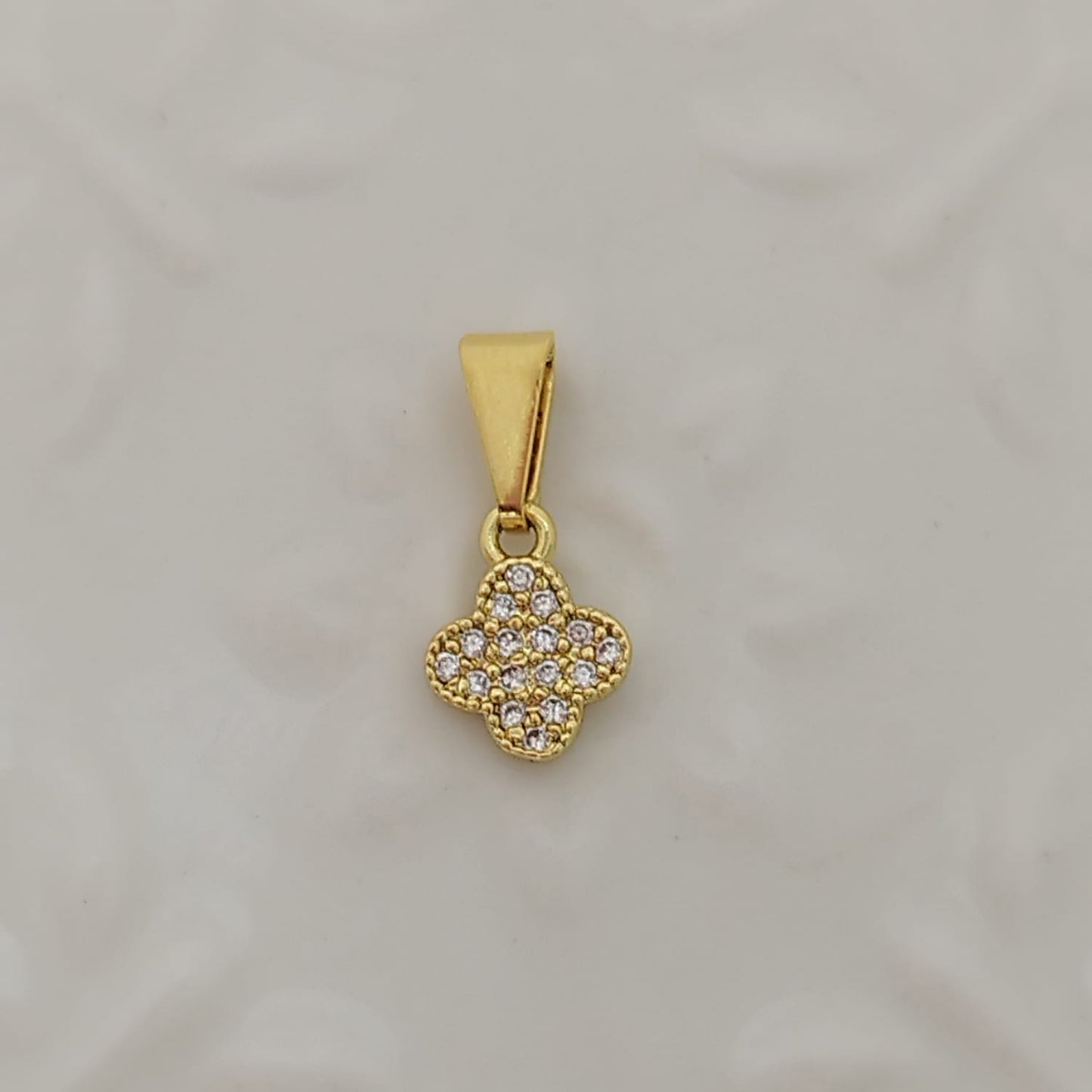 Dije Trevol Con Circon blanco1cm