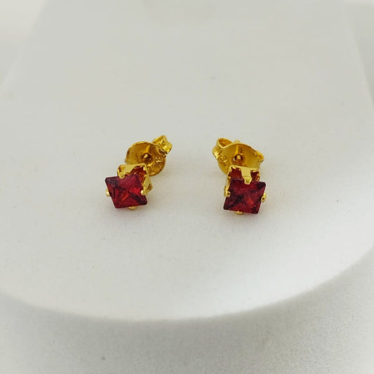 Topo Circon Cuadrado Rojo