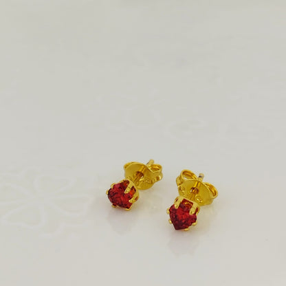 Topo Circonia Corazon rojo