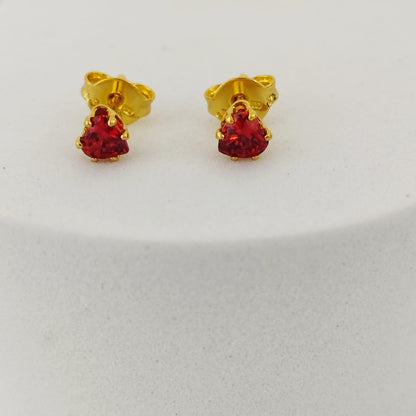 Topo Circonia Corazon rojo