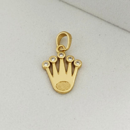 Dije Corona RX Con Circones Blancos 1.7cm