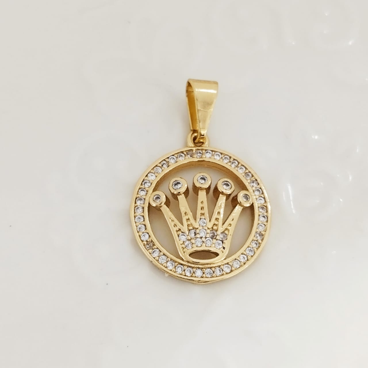 Dije Corona RX Circon Blanco 2.7cm