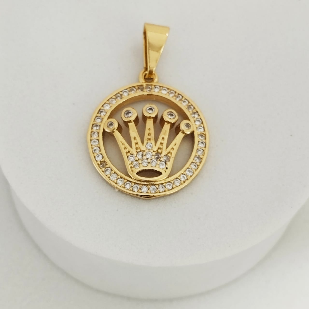 Dije Corona RX Circon Blanco 2.7cm