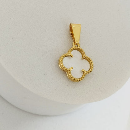 Dije Trebol Piedra Nacar 2cm