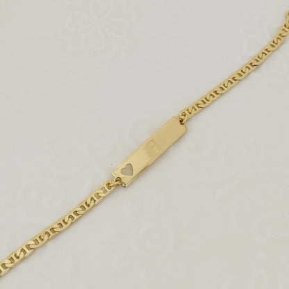 Pulsera Bebe Con Placa Tejido Escalera 15cm Incluye La Marcada ID: 142