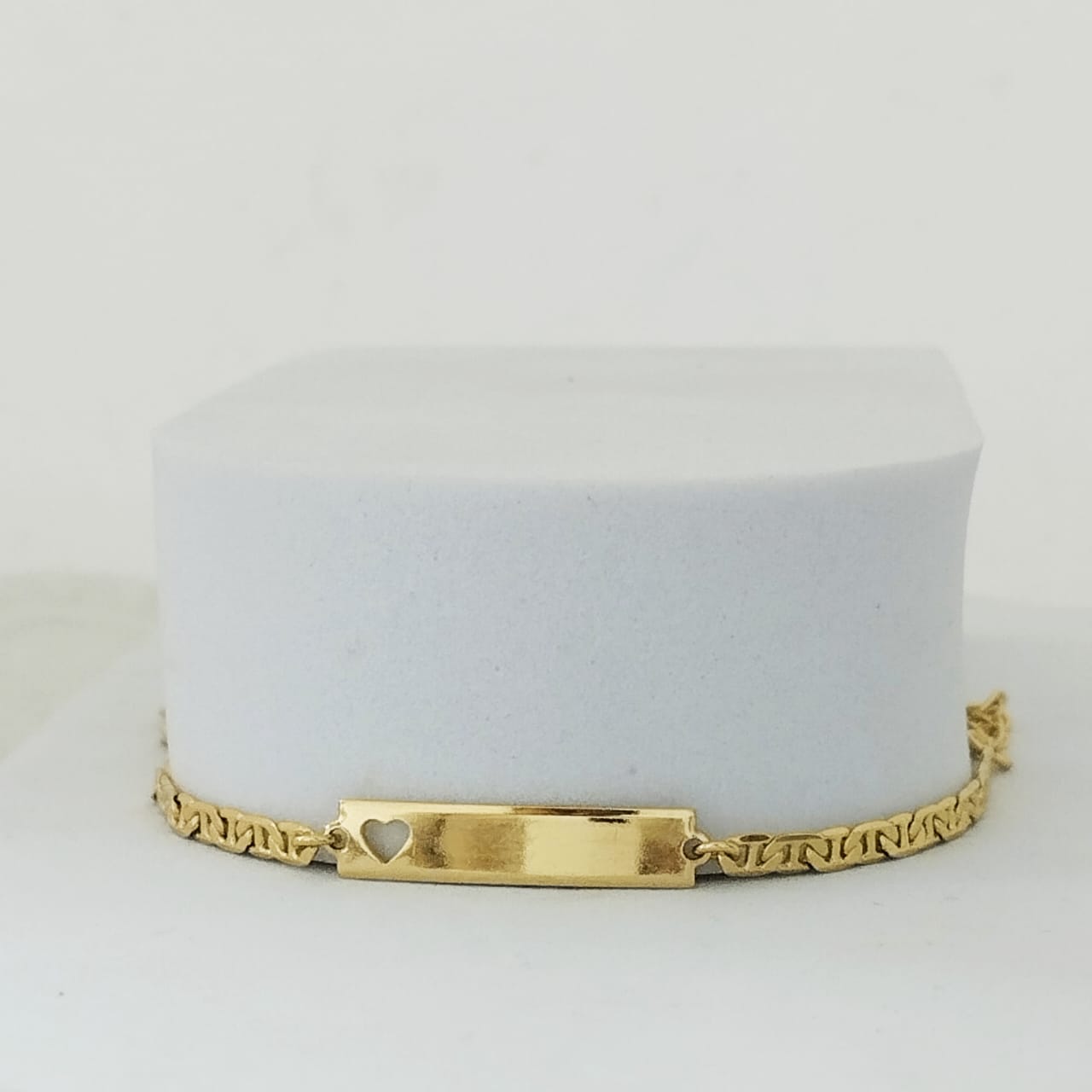 Pulsera Bebe Con Placa Tejido Escalera 15cm Incluye La Marcada ID: 142