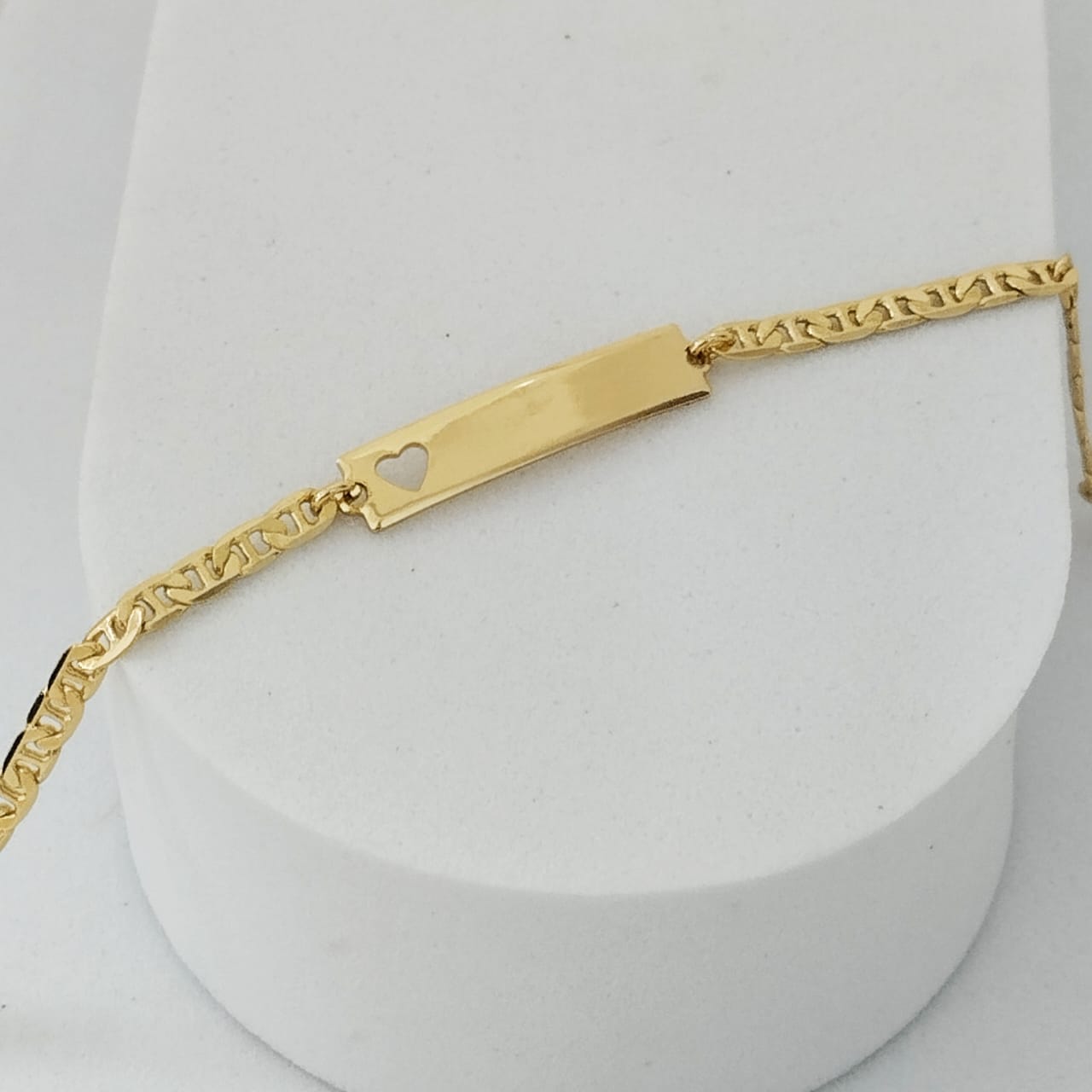 Pulsera Bebe Con Placa Tejido Escalera 15cm Incluye La Marcada ID: 142