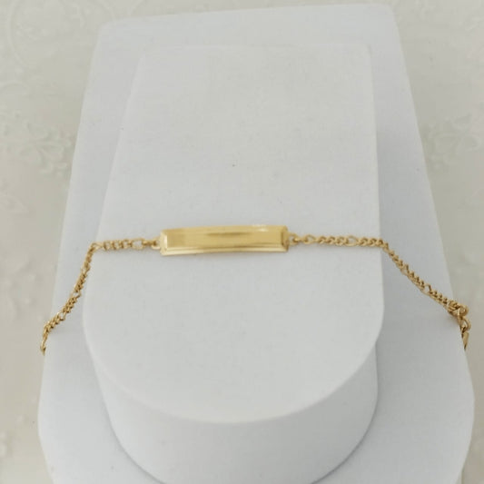 Pulsera Bebe Con Placa Tejido 3x1 15cm Incluye La Marcada ID: 149