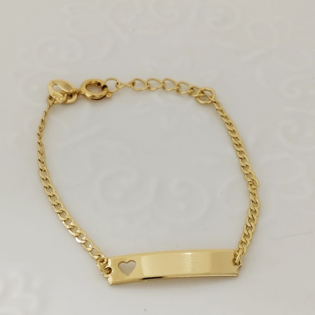 Pulsera Bebe Con Placa Tejido Cubano 15cm Incluye La Marcada ID: 148