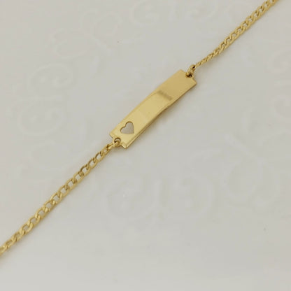 Pulsera Bebe Con Placa Tejido Cubano 15cm Incluye La Marcada ID: 148