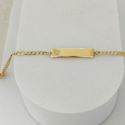 Pulsera Bebe Con Placa Tejido Cubano 15cm Incluye La Marcada ID: 148