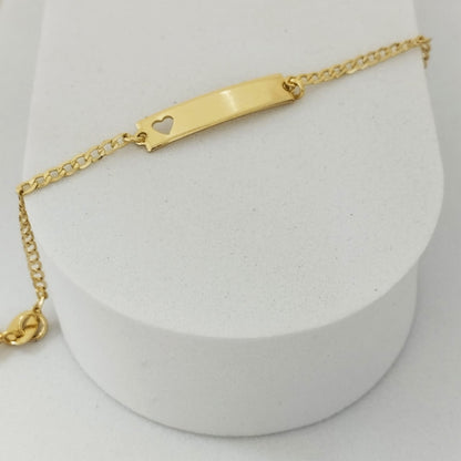 Pulsera Bebe Con Placa Tejido Cubano 15cm Incluye La Marcada ID: 148