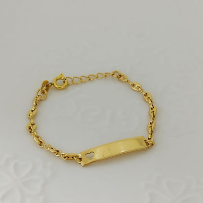 Pulsera Bebe Con Placa Tejido GC 15cm Incluye La Marcada ID: 150