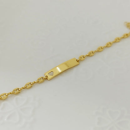 Pulsera Bebe Con Placa Tejido GC 15cm Incluye La Marcada ID: 150