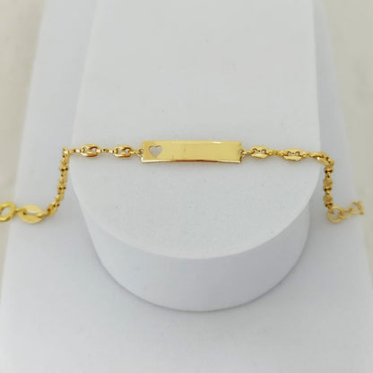 Pulsera Bebe Con Placa Tejido GC 15cm Incluye La Marcada ID: 150