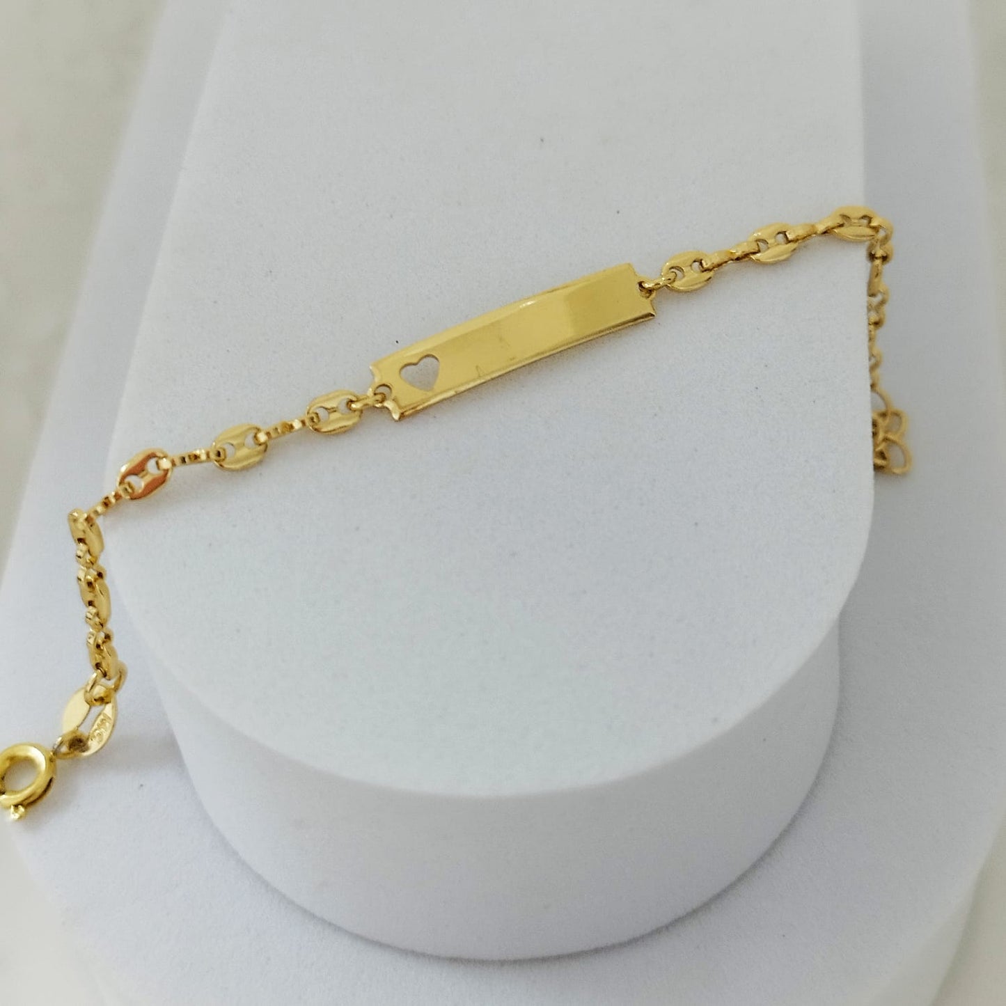 Pulsera Bebe Con Placa Tejido GC 15cm Incluye La Marcada ID: 150