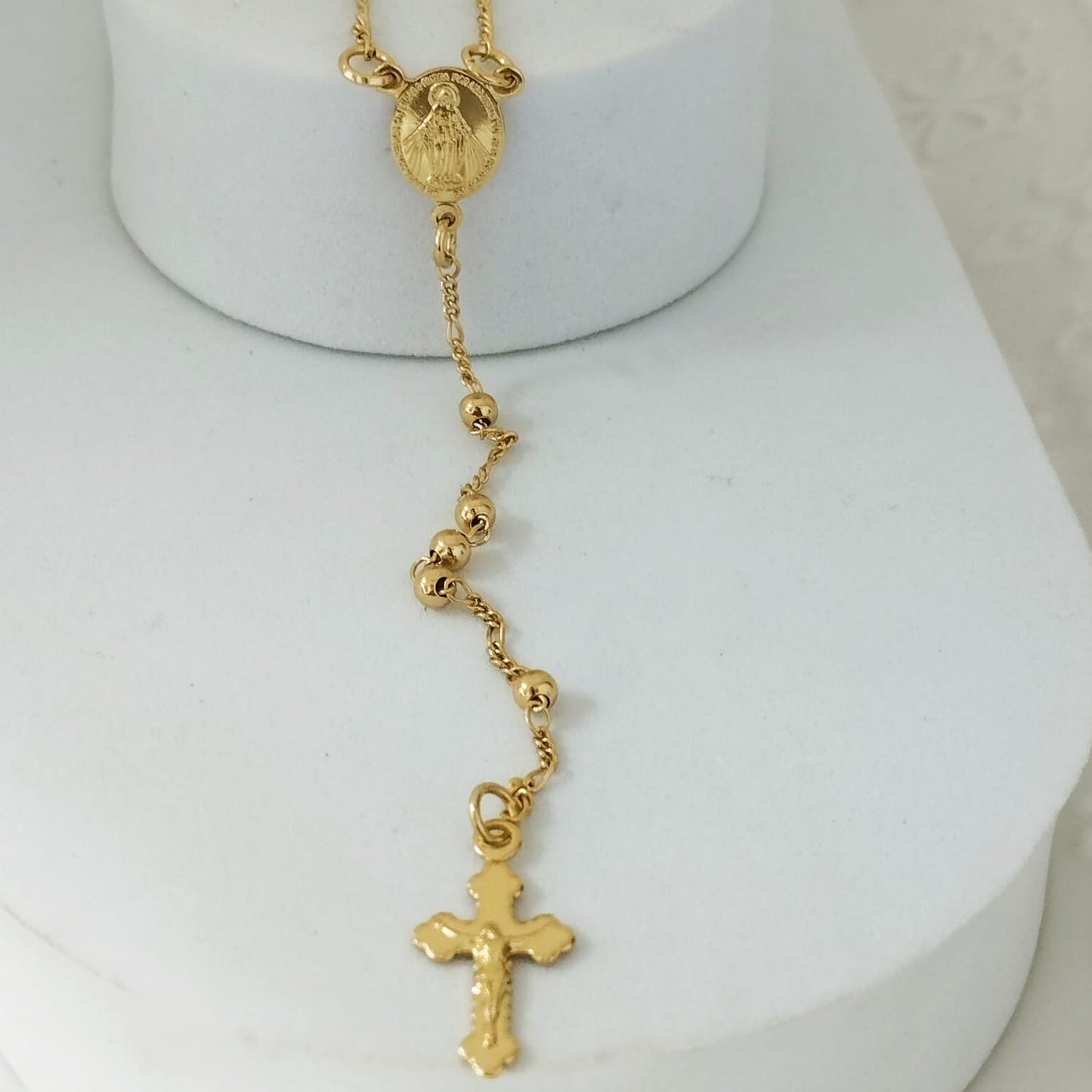 Rosario O Camándula 65cm Milagrosa y Cristo Amarillo Balin 3mm ID: 152