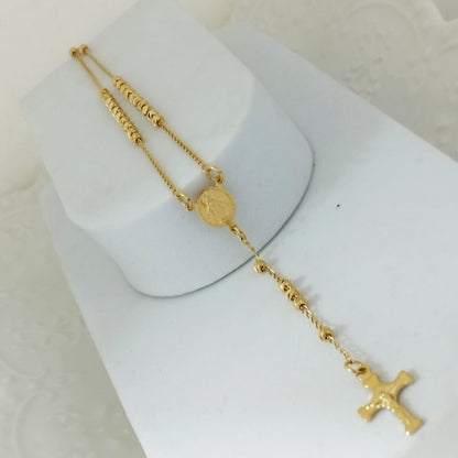 Rosario O Camándula 65cm Milagrosa y Cristo Amarillo Balin 3mm Diamantado ID: 153