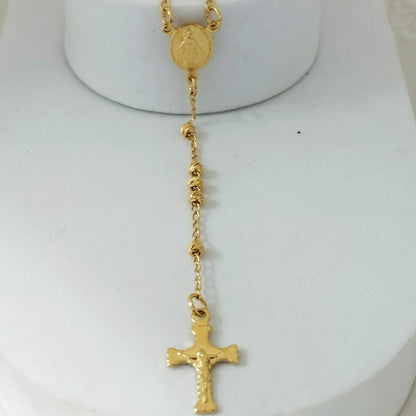 Rosario O Camándula 65cm Milagrosa y Cristo Amarillo Balin 3mm Diamantado ID: 153