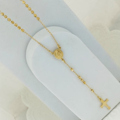 Rosario O Camándula 65cm Milagrosa y Cristo Amarillo Balin 3mm Diamantado ID: 153