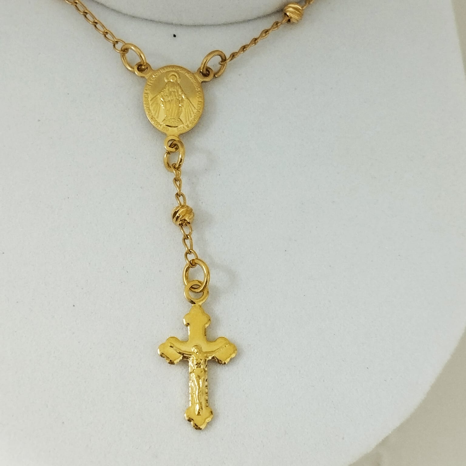 Pulso Denario 19cm Con Milagrosa Y Cristo Balin Diamantado 3mm ID: 161