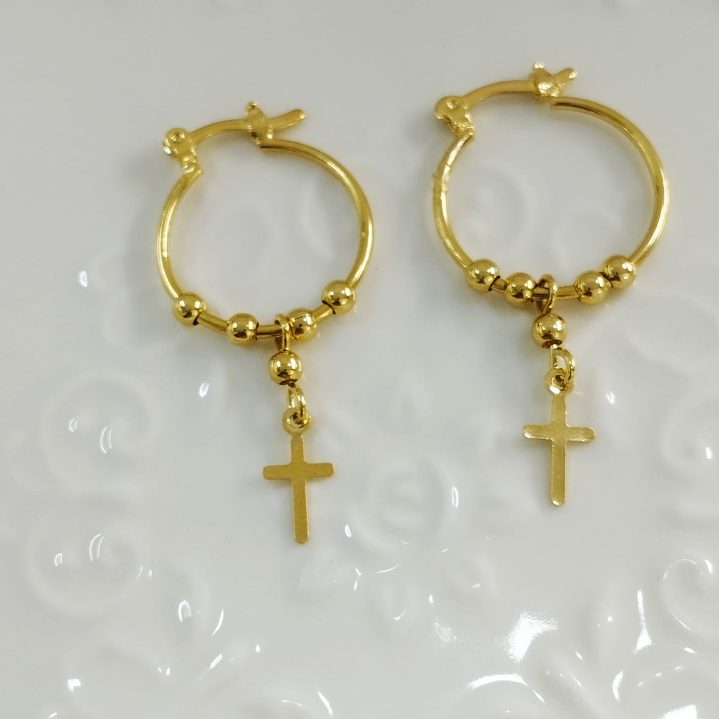 Candonga Rosario 2.5cm con balines 3mm y cruz ID: 205