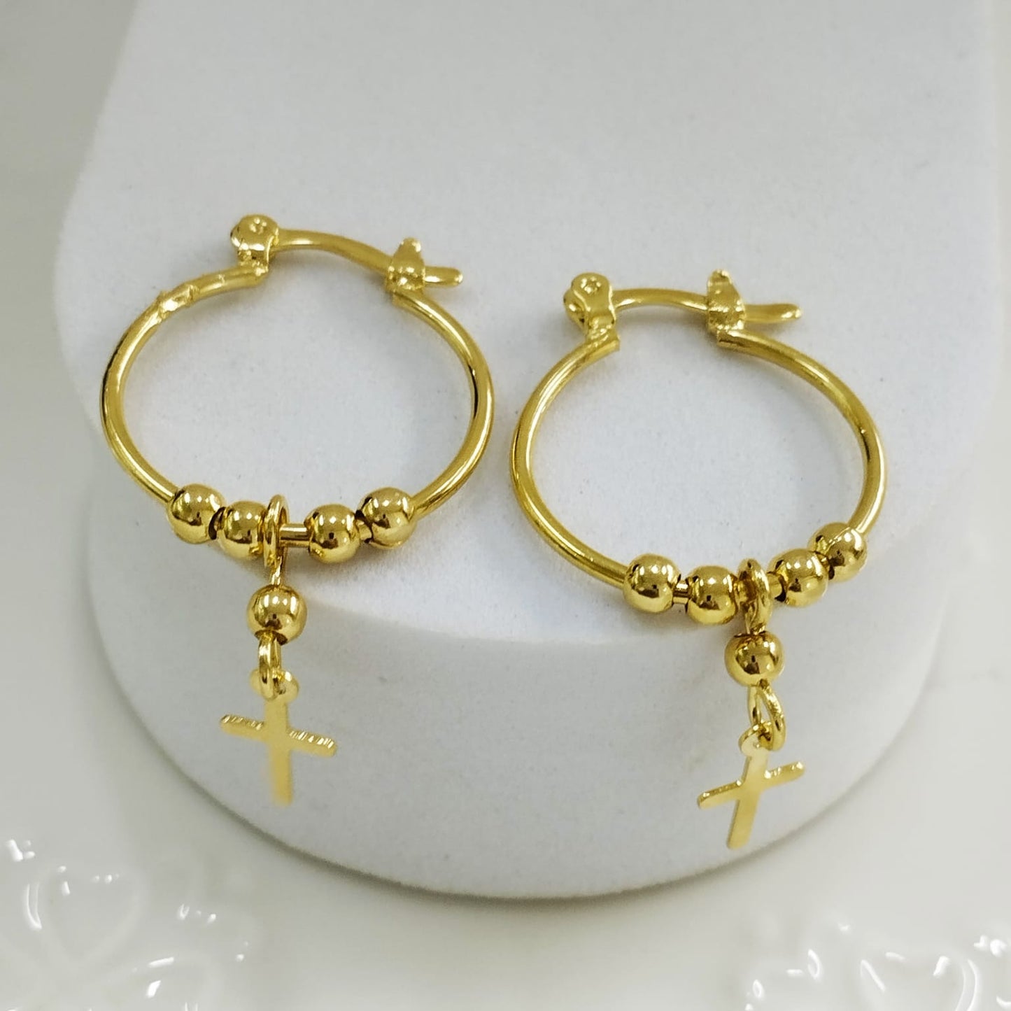 Candonga Rosario 2.5cm con balines 3mm y cruz ID: 205