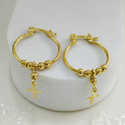 Candonga Rosario 2.5cm con balines 3mm y cruz ID: 205