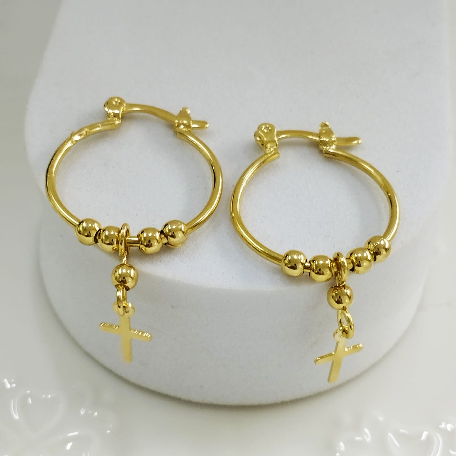 Candonga Rosario 1.8cm con balines 3mm y cruz ID: 207