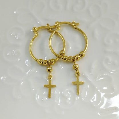 Candonga Rosario 2.5cm con balines 3mm y cruz ID: 205