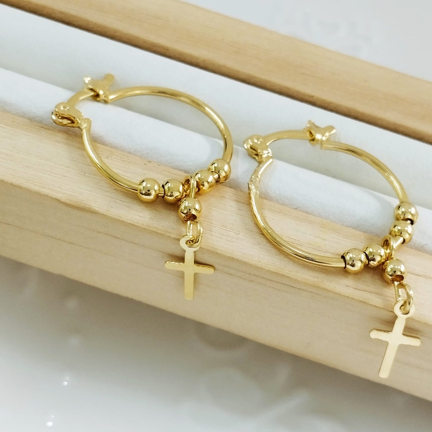 Candonga Rosario 2.5cm con balines 3mm y cruz ID: 205