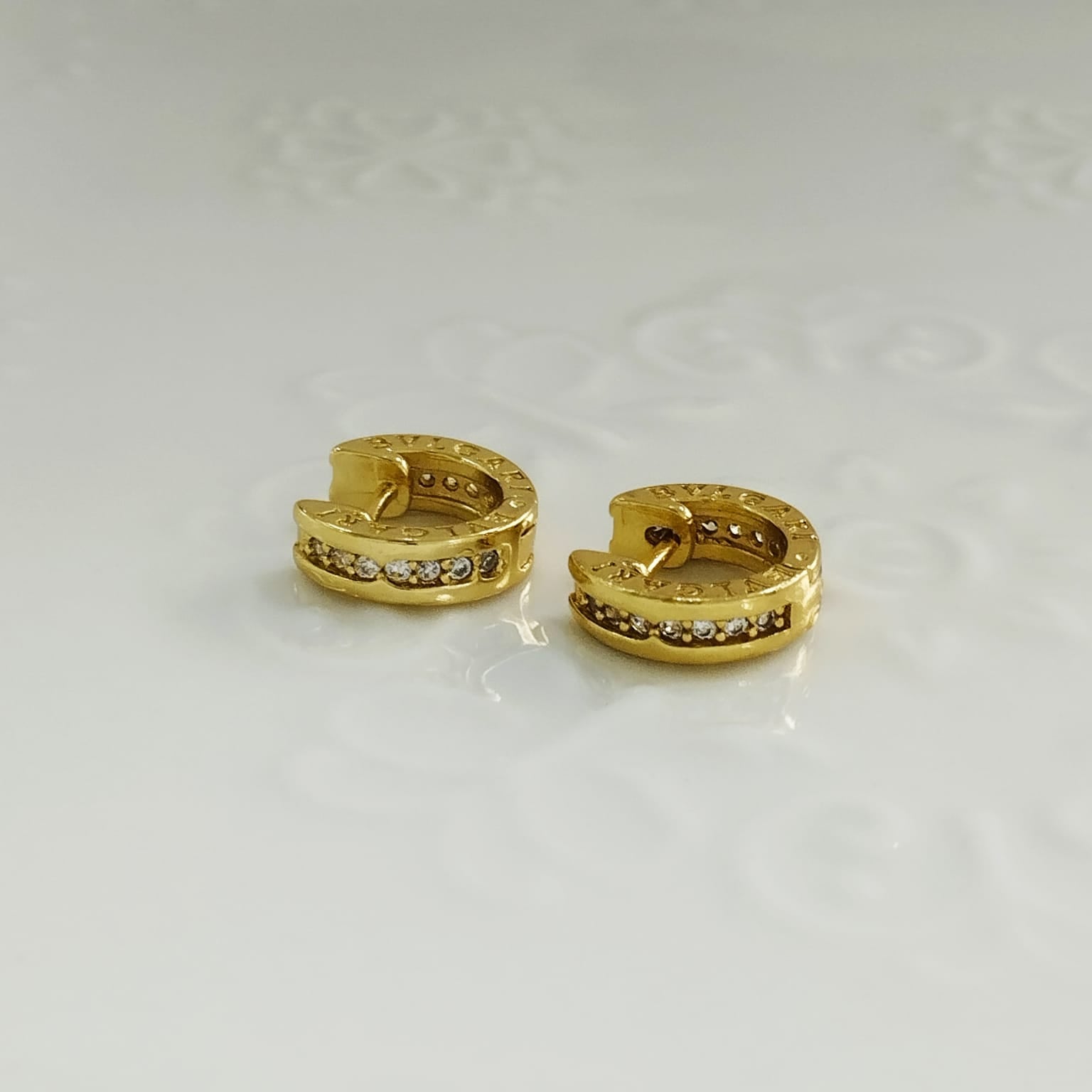 Candonga bvlgari Con Circón Blanco 1.3cm ID: 209