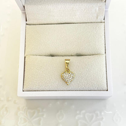 Dije Corazón Con Circón Blanco 1.6cm ID: 225
